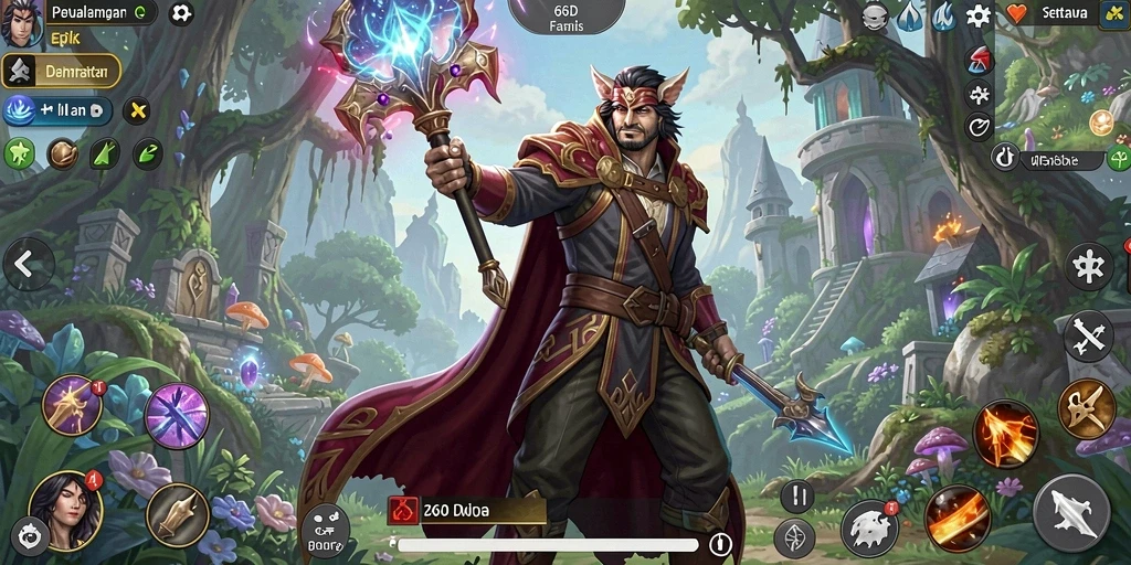 Gameplay 66D dengan karakter dan pertarungan epik.
