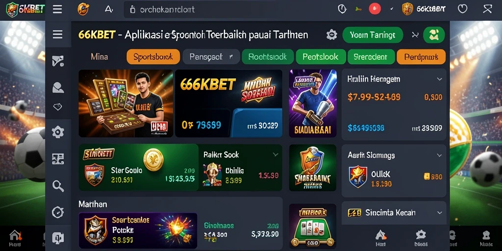 Tampilan gameplay Sportsbook yang mendebarkan di 66KBET.