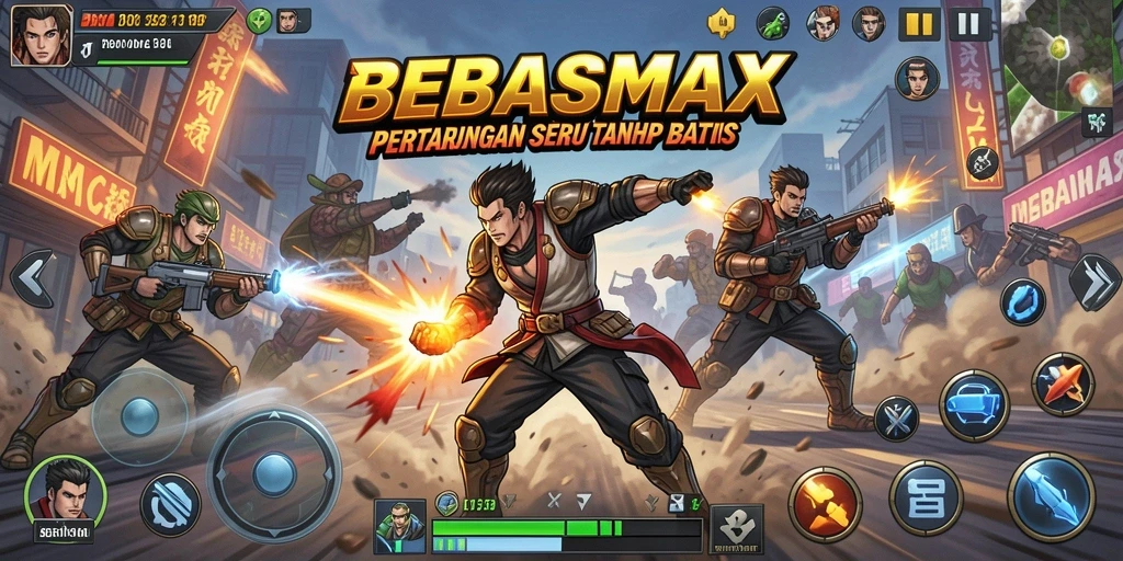 Tangkapan layar gameplay Fighting seru di BEBASMAX.