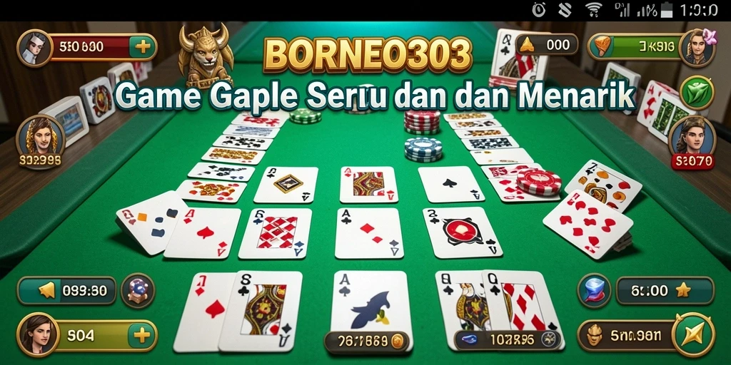 Screenshot gameplay dari BORNEO303 yang menunjukkan keseruan bermain Gaple.