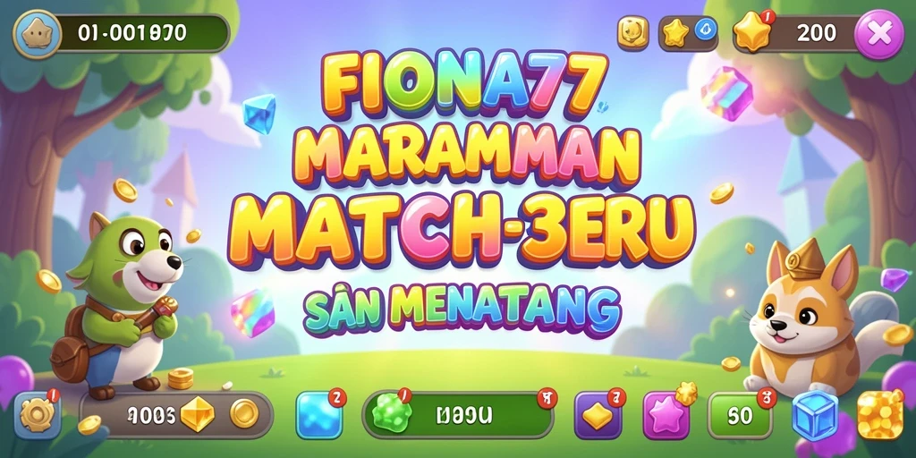 Gameplay seru FIONA77 dengan tantangan Match-3.
