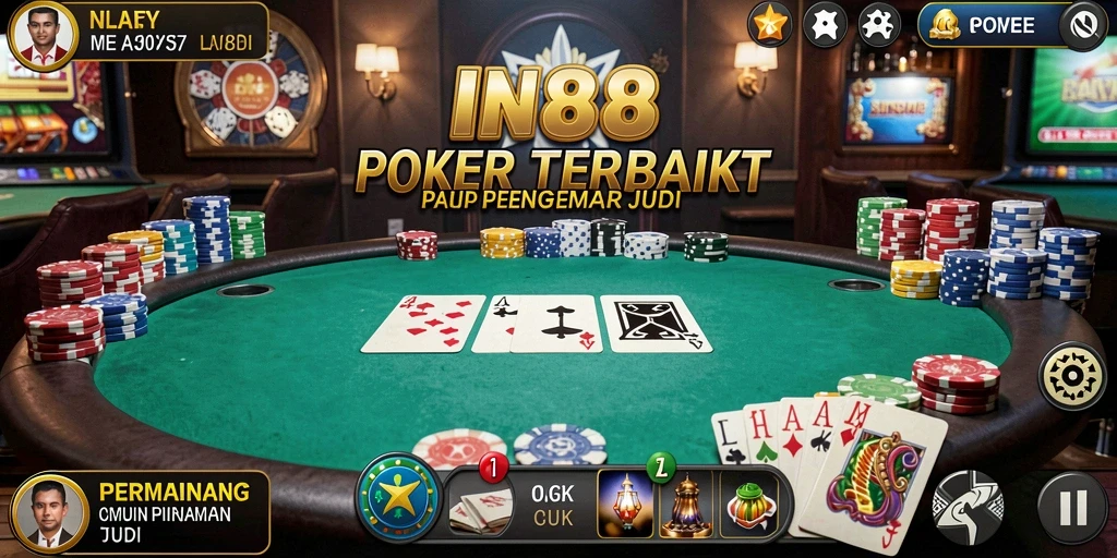 Screenshot gameplay poker yang mendebarkan di IN88.