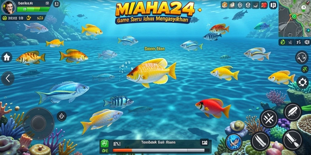 Tampilan gameplay seru dalam game Tembak Ikan MAHA24.