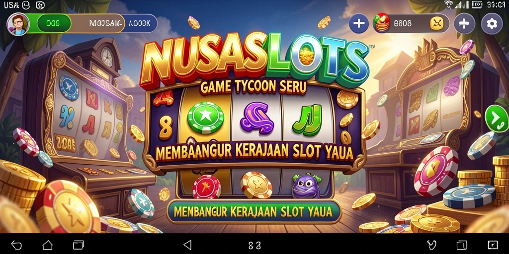 Tampilan menarik dari gameplay NUSASLOTS dengan mesin slot yang berwarna-warni.