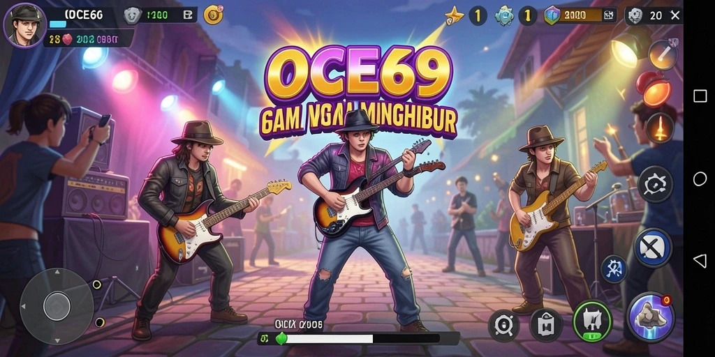 Tampilan gameplay seru OCE69 yang menghadirkan musik dan tantangan.