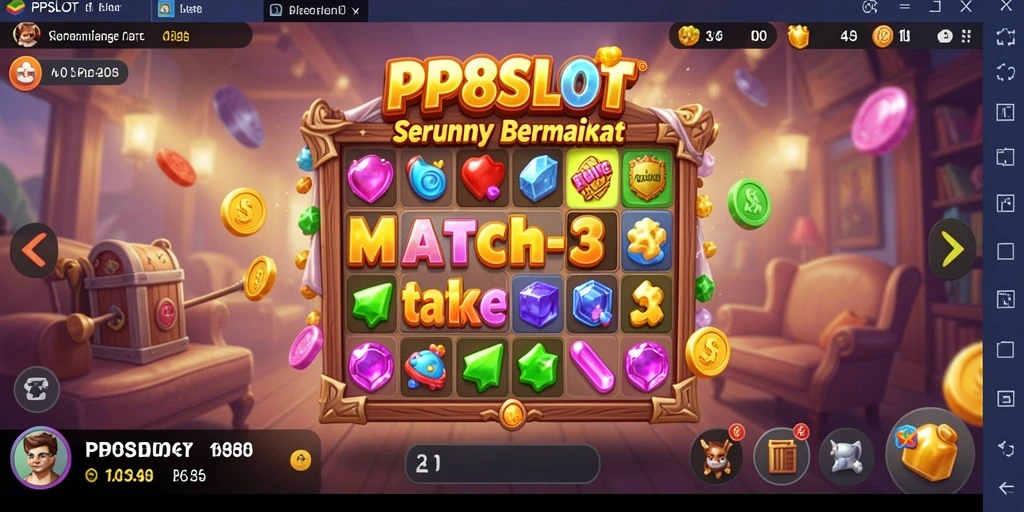 Screenshot gameplay PP8SLOT menampilkan kombinasi objek cerah dan tantangan seru.