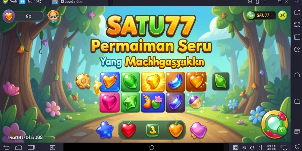 Screenshot gameplay SATU77 dengan aksi seru Match-3.