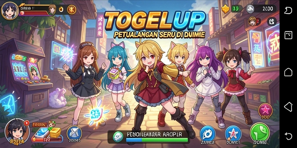 Tampilan gameplay TOGELUP yang menawan dengan karakter anime.