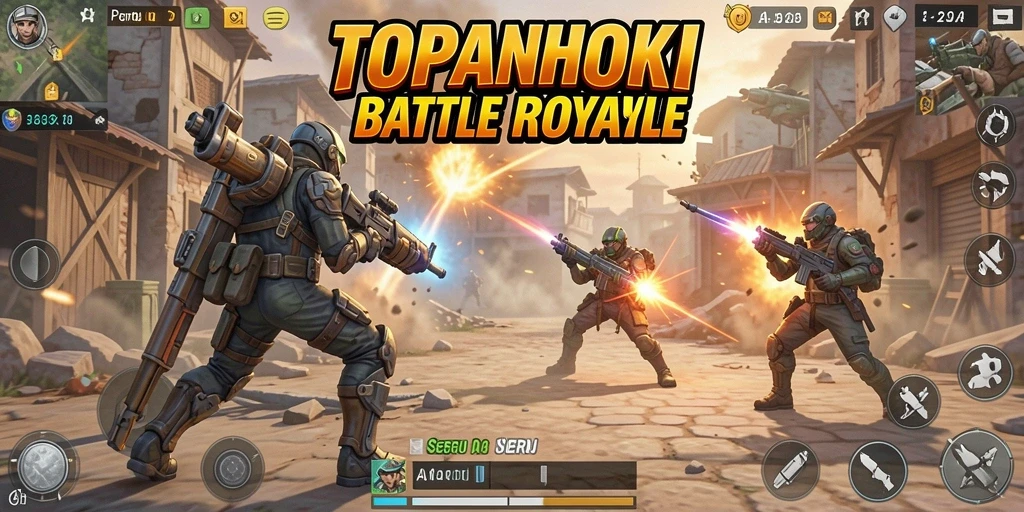 Gameplay seru di arena pertempuran TOPANHOKI dengan aksi mendebarkan.